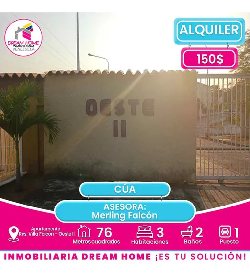   Apartamento En Alquiler  Res. Villa Falcón - Oeste Ii - Cúa.