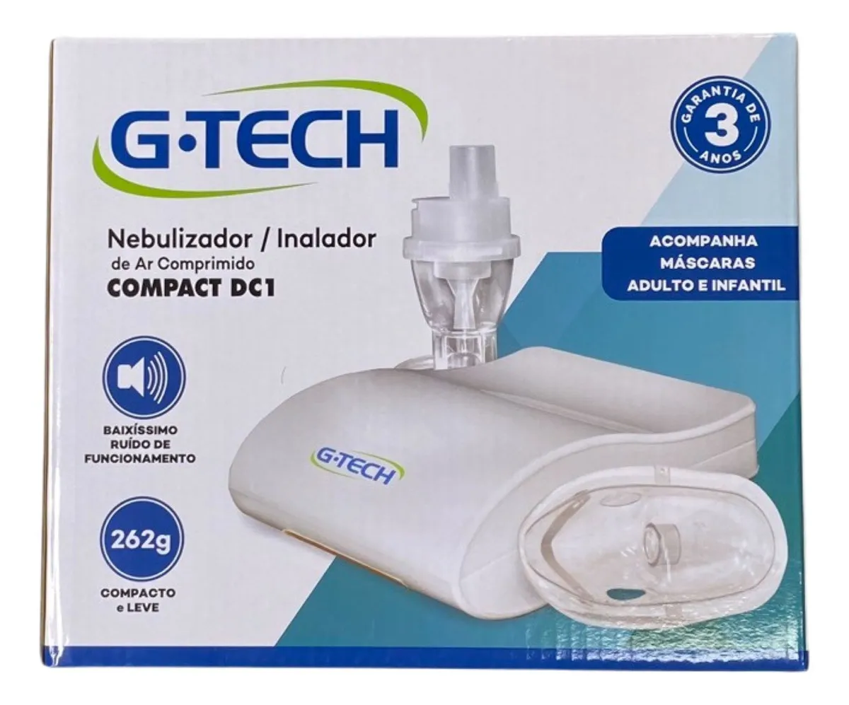 Inalador Nebulizador Gtech Infantil Adulto Silencioso Cor Branco Compact Dc1 - Imagem 2