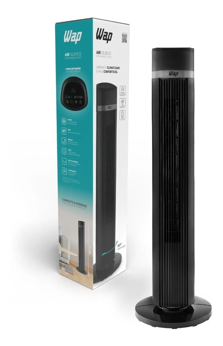 Ventilador de Torre WAP Air Silence com Ajuste de 4 Velocidades 127v - Imagem 2