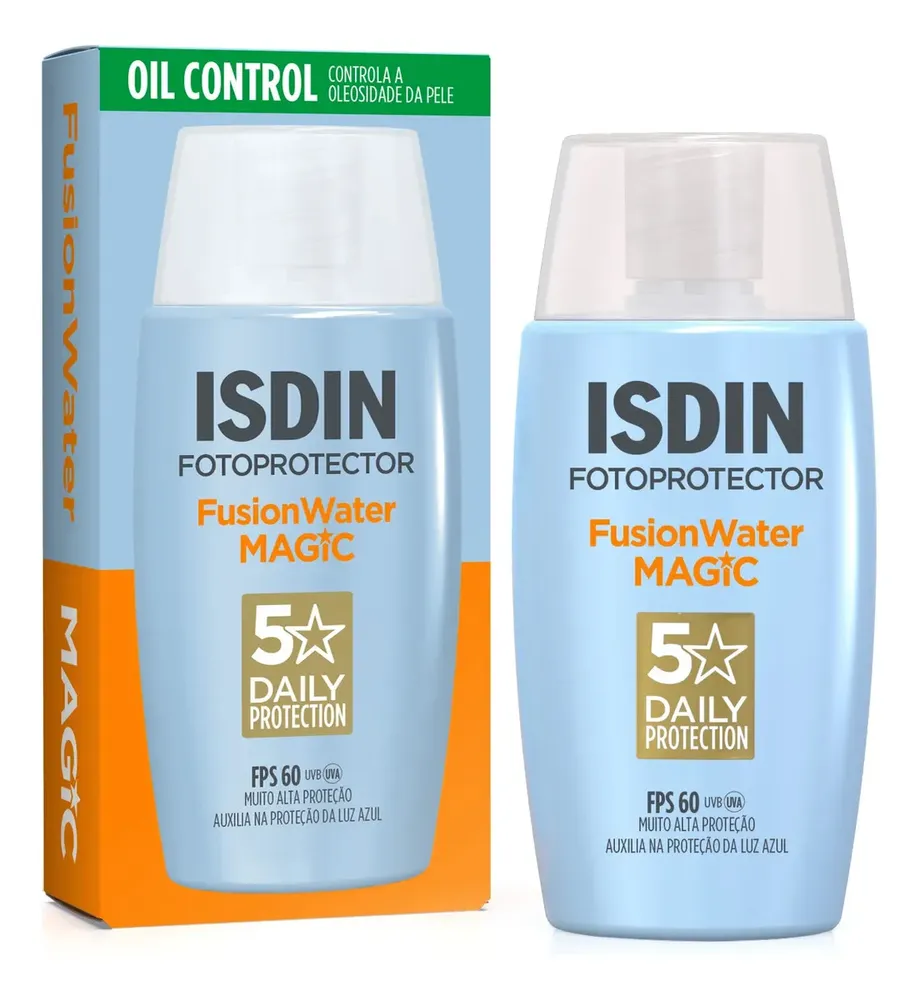 Protetor facial fluido sem cor FPS 60 com controle de oleosidade