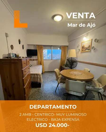 Departamento En Venta En Mar De Ajo 2 Ambientes Centrico Muy Luminoso