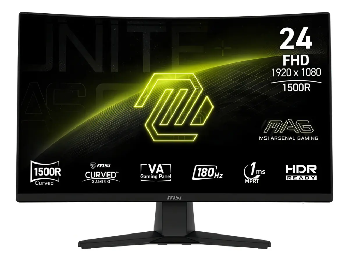 Monitor Gamer Msi Mag 242c Curvo 24, 180hz, 1ms Color Negro