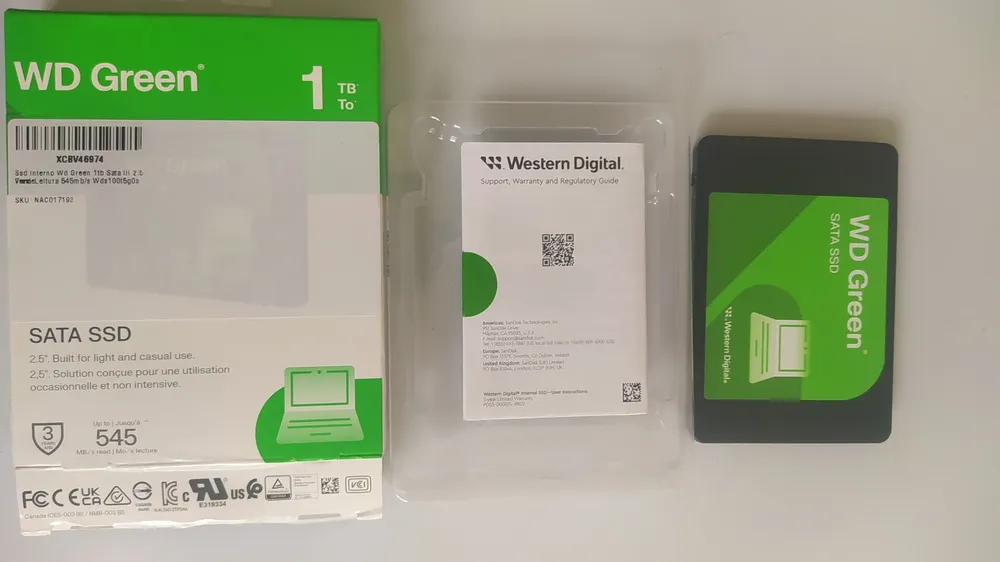 SSD Interno WD Green 1TB SATA III 2.5 7mm Leitura 545MB/s