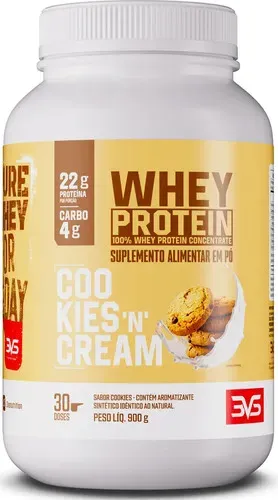 100% WHEY Protein Concentrado 900g Sabor Cookies and Cream - Proteína 100% Pura - 3vs Nutrition
