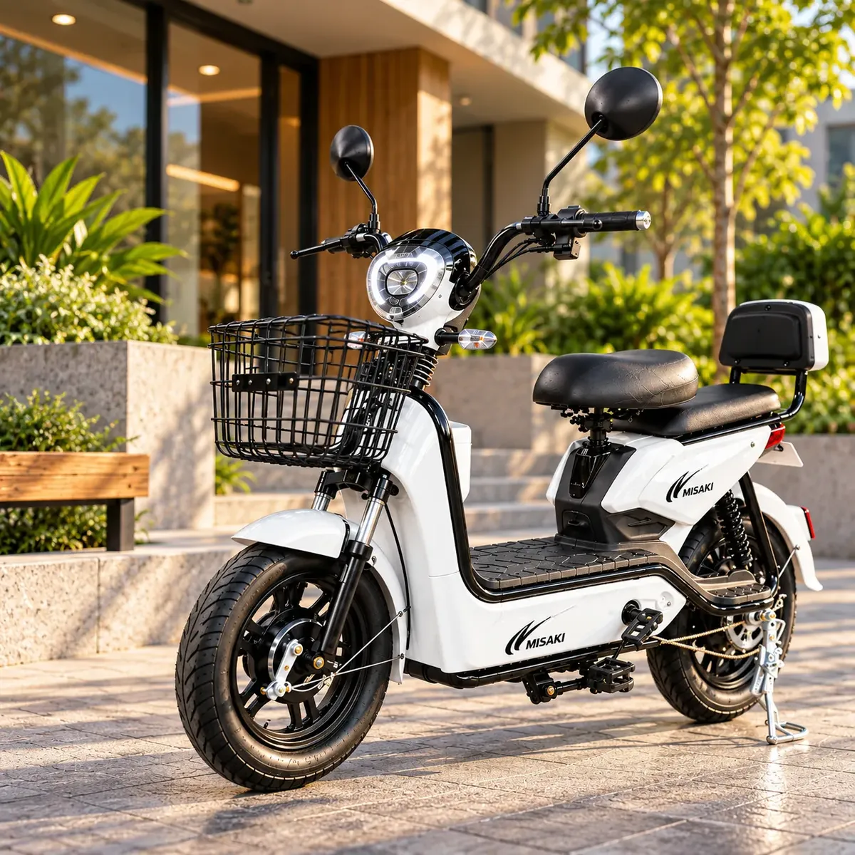 Motocicleta Elétrica Bike Scooter Sem Cnh 800w Mobilidade Branco
