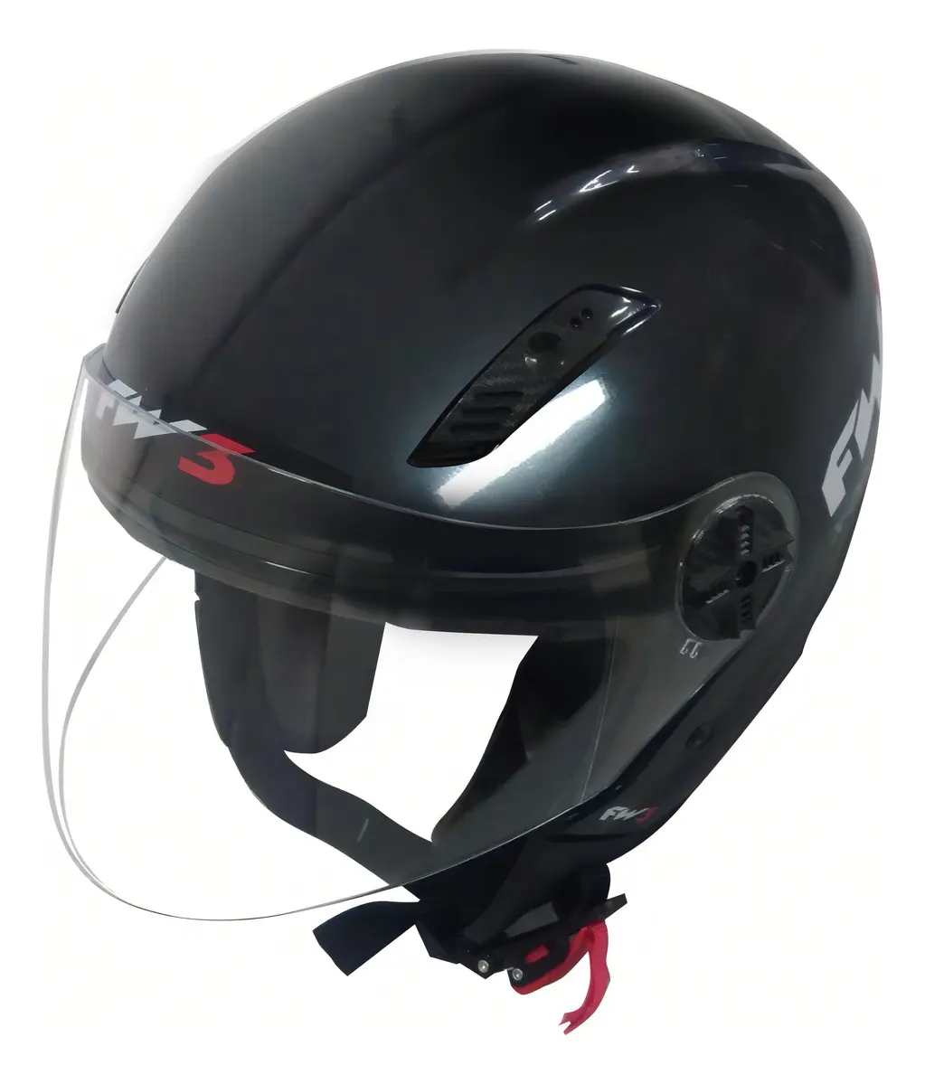 Capacete Fw3 X-open Preto Brilhante Cor Preto brilhante classic Tamanho do capacete 56 — foto 2