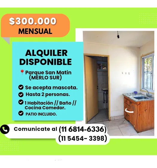 Departamento En Alquiler ((merlo Sur))