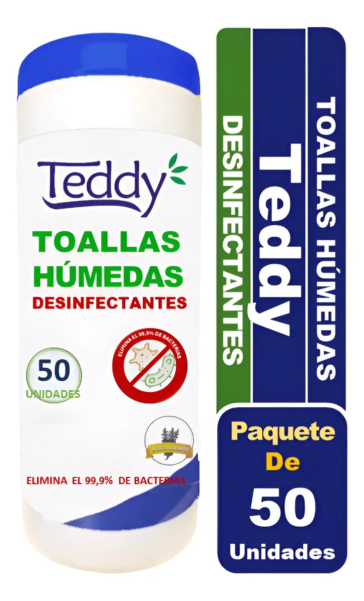 TOALLAS DESINFECTANTES TEDDY FRASCO 50 UNID.