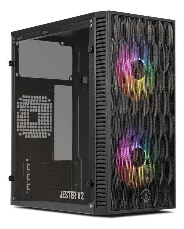Gabinete para jogos TGT Jester V2 com 2 ventiladores cor Preto