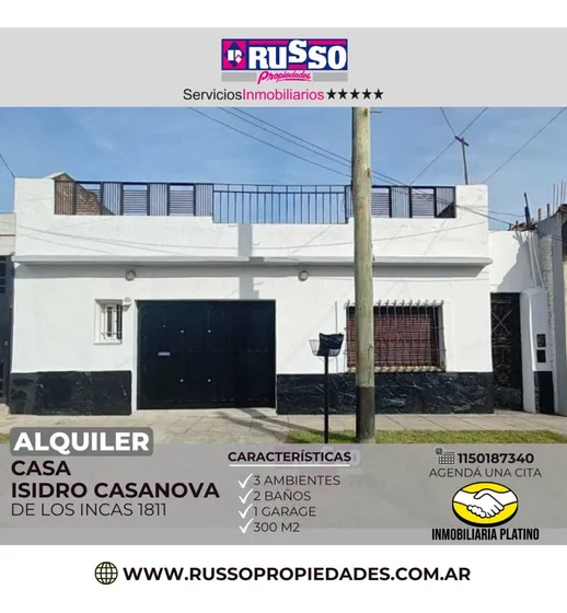 Alquiler De Casa En Isidro Casanova, La Matanza