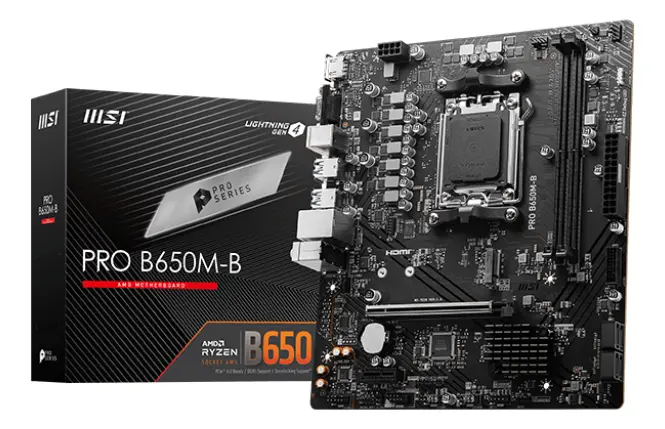 Placa Mãe Msi Pro B650m-b Ddr5 Am5 7000 Série 8000 Cor preta