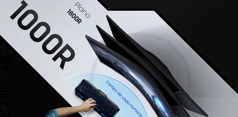 Monitor Gamer Curvo Samsung Odyssey 34" G5 165 Hz 1ms Ultrawide Preto - Imagem 2