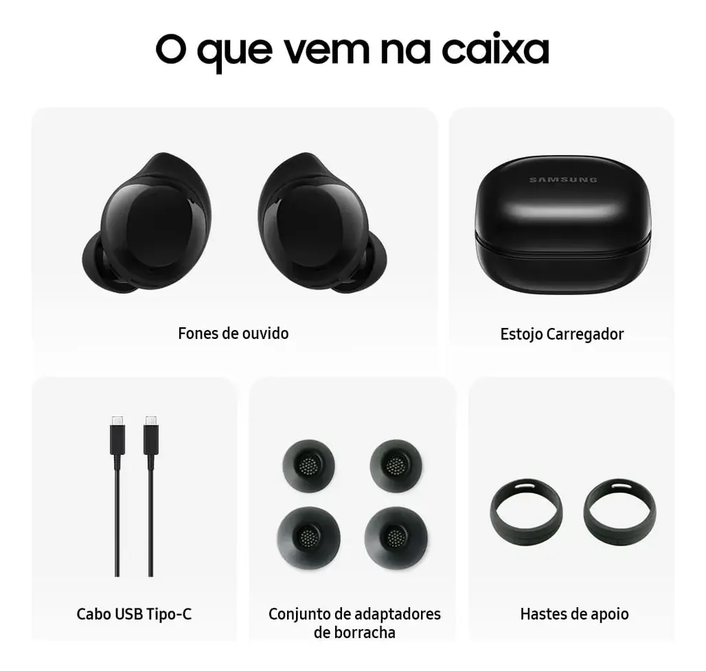 Galaxy Buds Core Preto Samsung — Vista Principal
