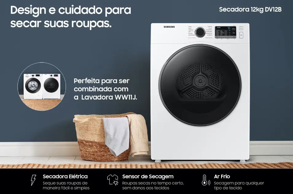 Secadora de Roupas Samsung 12kg Elétrica DV12B - Imagem 4