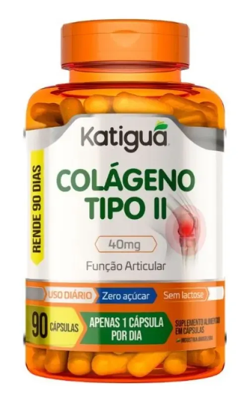 Colágeno Tipo 2 Katiguá 90 Cápsulas 40mg Sem Glúten
