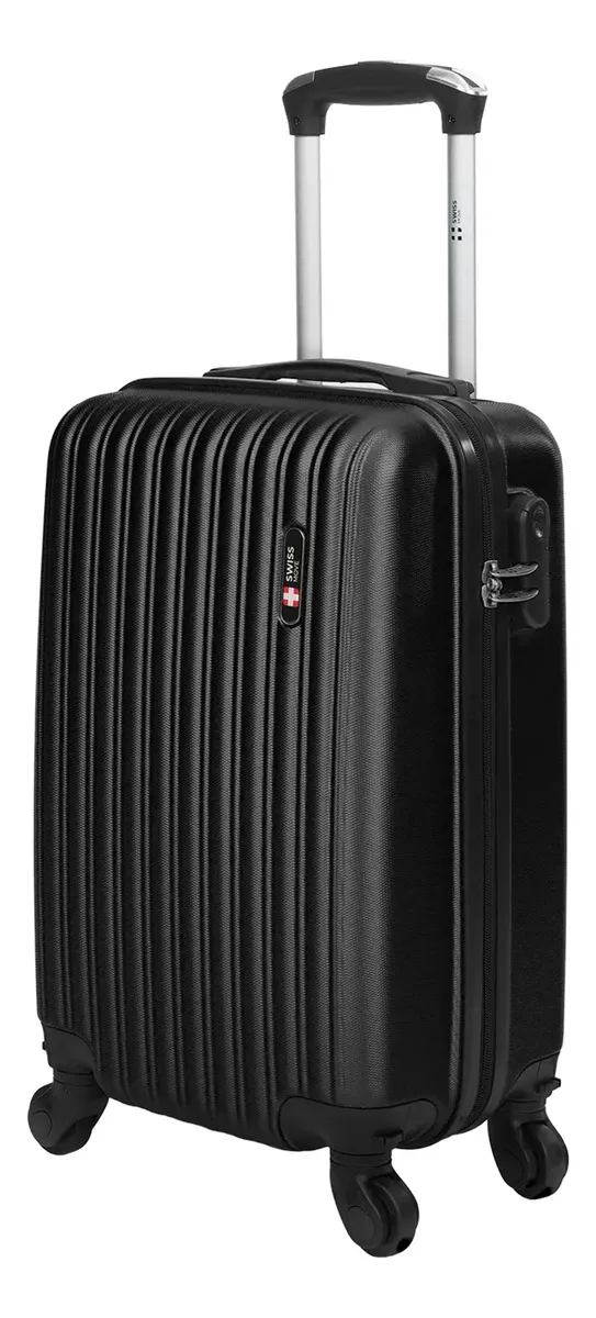 Mala de bordo 10kg ABS Rodas 360° Removíveis Londres Swiss Move Preto
