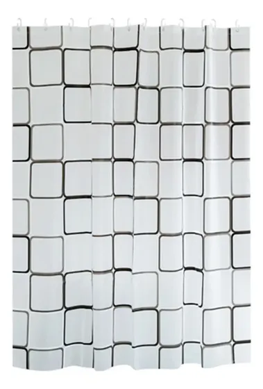 Cortina De Baño Impermeable 240x200 Cm Con Ganchos