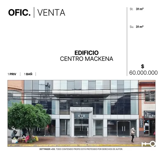 Oficina En Venta - Centro Mackenna