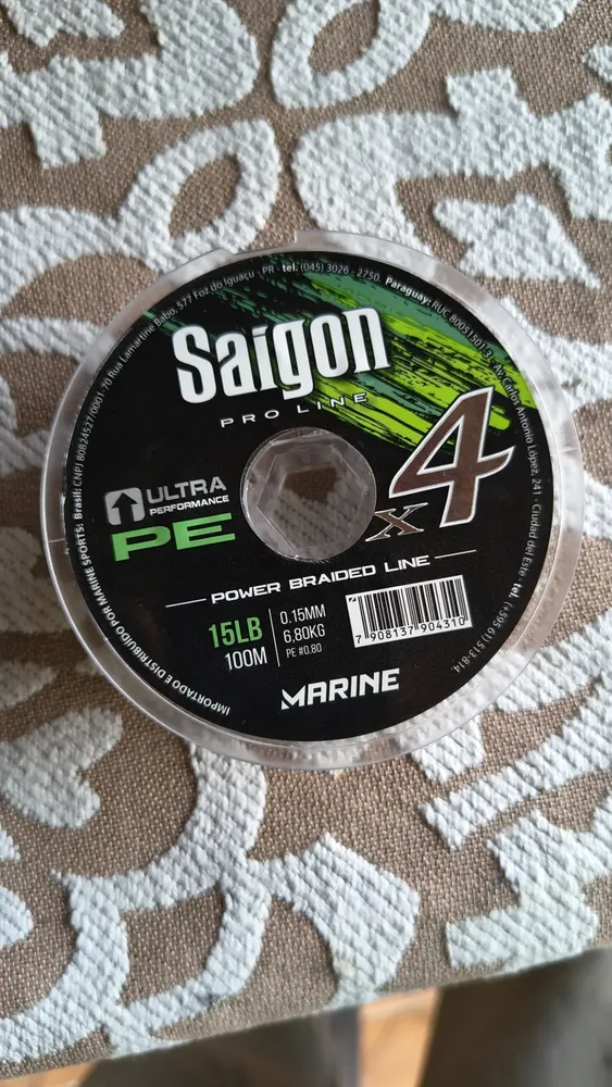 Linha Multifilamento Saigon 0,20mm 25lb 100m Verde Mar/Rio/Lago