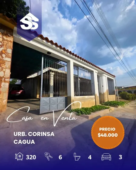 Código. L. F-004 Casa En Venta, $48.000. Excelente Ubicación En Corinsa, Zona Residencial Más Valorada De Cagua.
