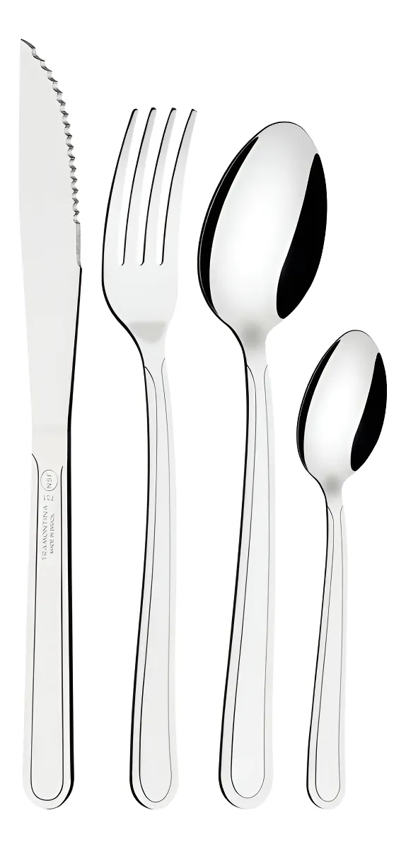 Faqueiro 24 Peças Buzios Inox 23799071 Tramontina Cor Cinza claro - Imagem 2