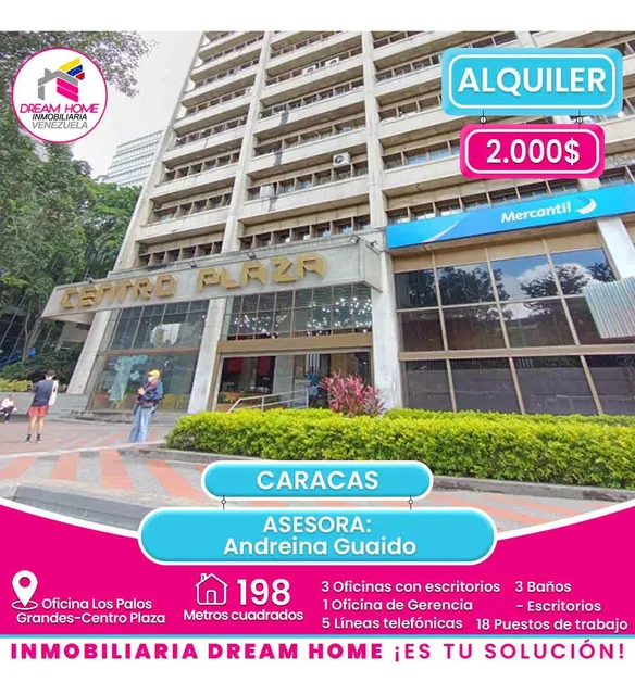 Oficina En Alquiler Los Palos Grandes-centro Plaza-caracas