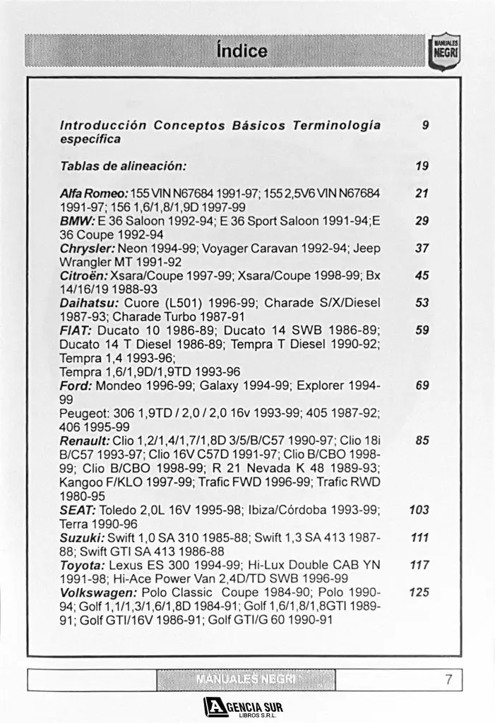 Manual de TREN DELANTERO y Tablas de Alineación
