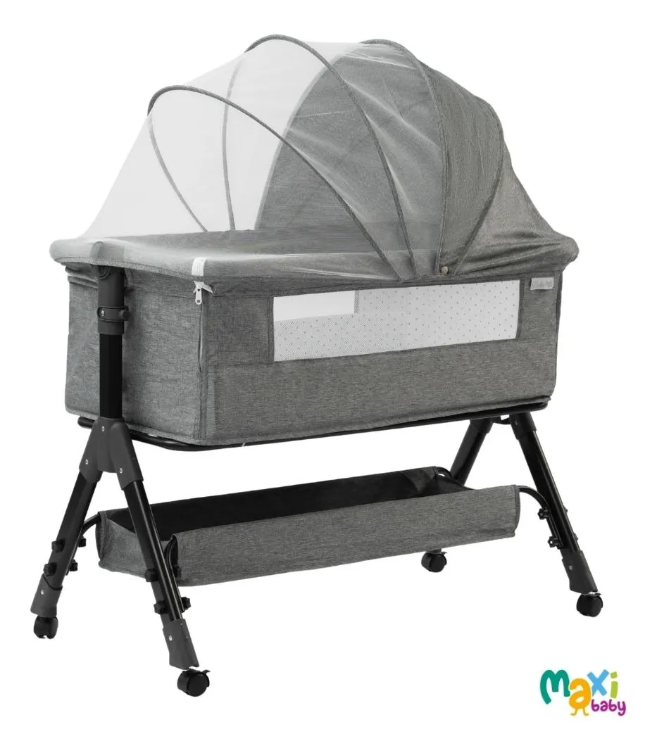 Berço Portátil Funcional Maxy Baby Cinza Belle