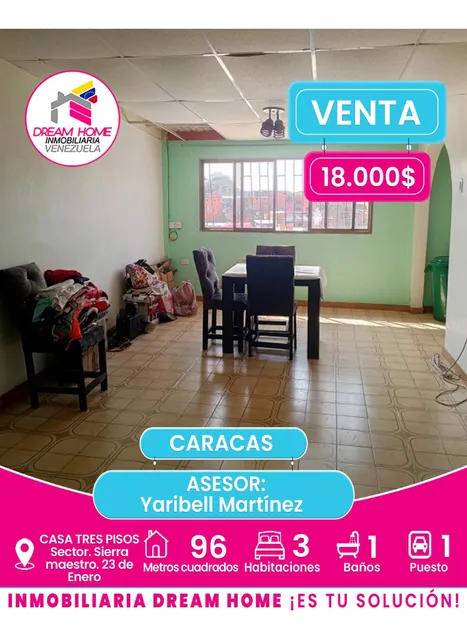 Casa Tres Pisos En Venta Sector. Sierra Maestro. 23 De Enero  Caracas 