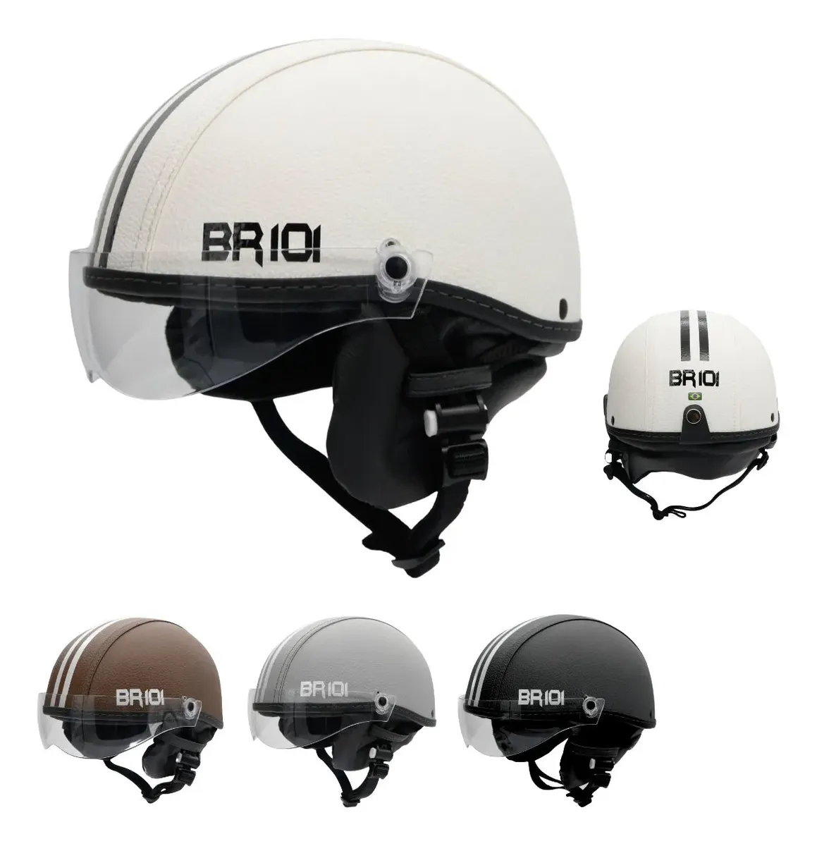 Capacete Coquinho Scooter Bike Moto Elétrica Viseira Cristal