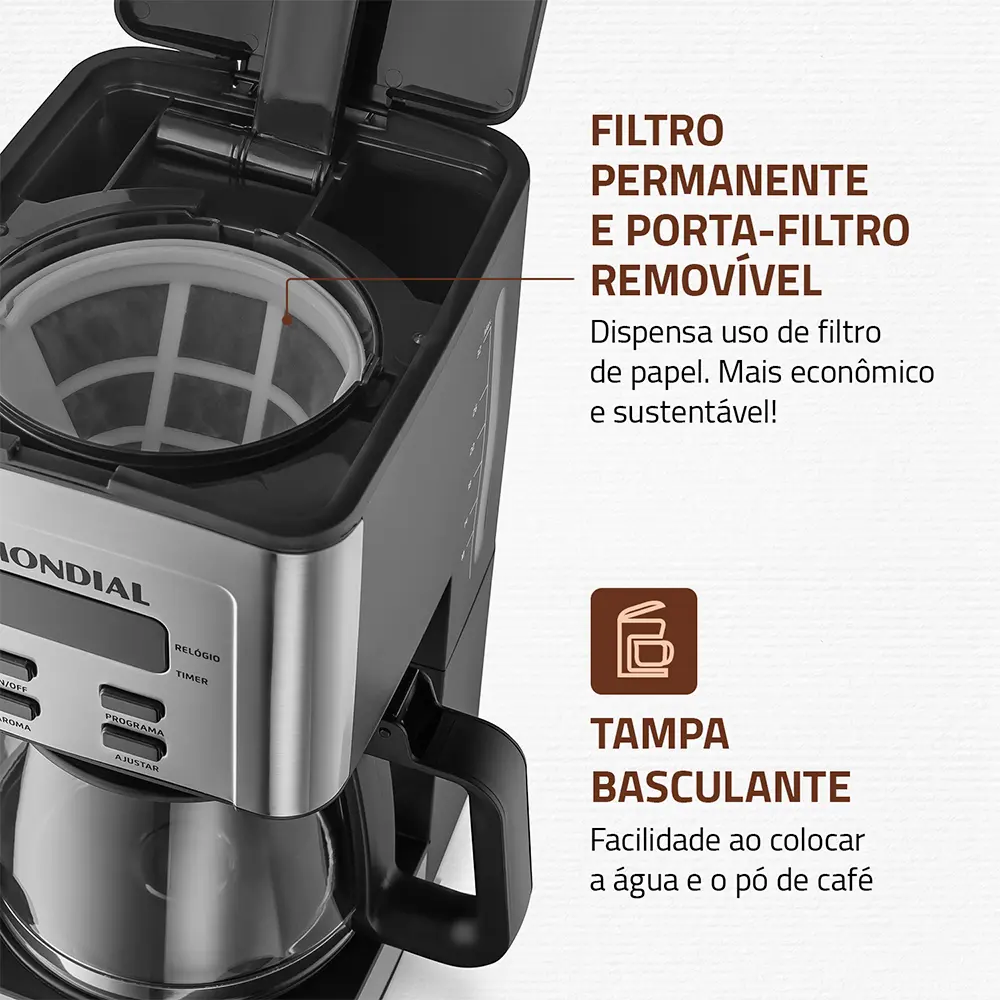 Cafeteira Elétrica Dolce Arome Digital, Mondial 800W - C-44-32X-SDI - Imagem 4