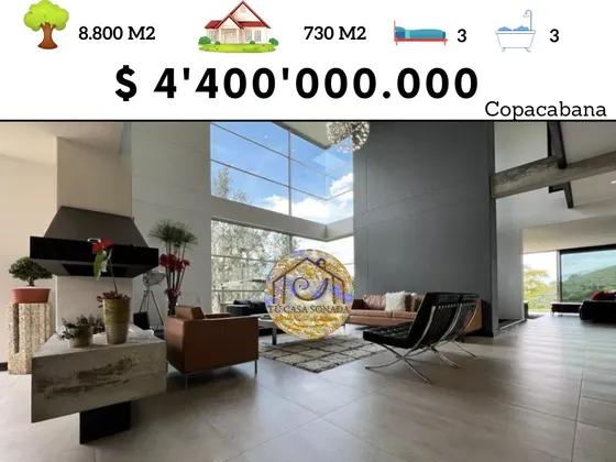 Preciosa Finca Moderna En Copacabana Cerca De Medellin. Moderno Hogar En Copacabana. Construcción Moderna. Casa Preciosa 