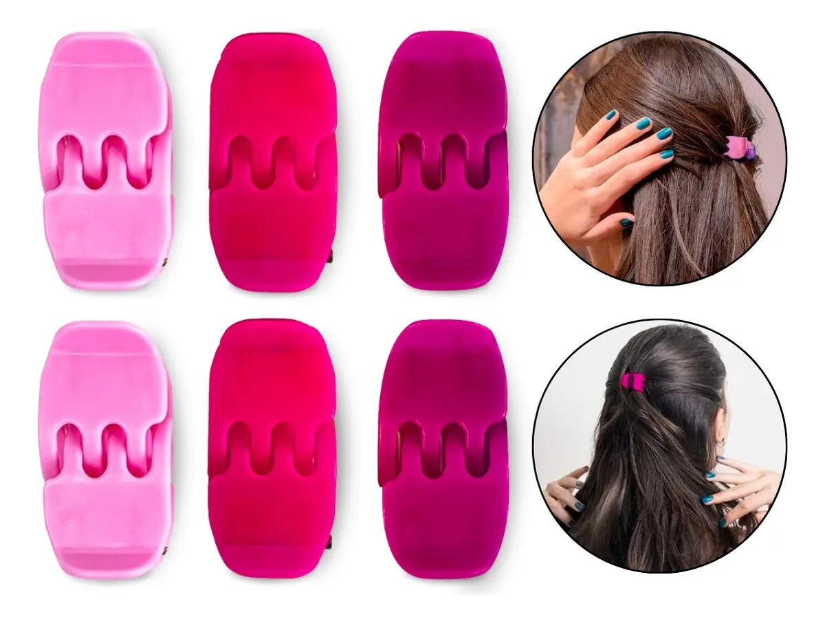 Kit 120 Piranhas Presilha Pequena Cabelo Tridente Tons Rosa Presilhas Prendedor Penteados Delicadas Outubro Rosa Dia das Mães
