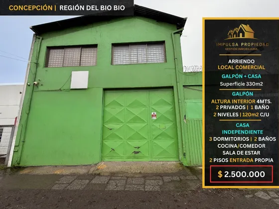 Arriendo Propiedad Comercial Con Galpón Y Casa En Concepción