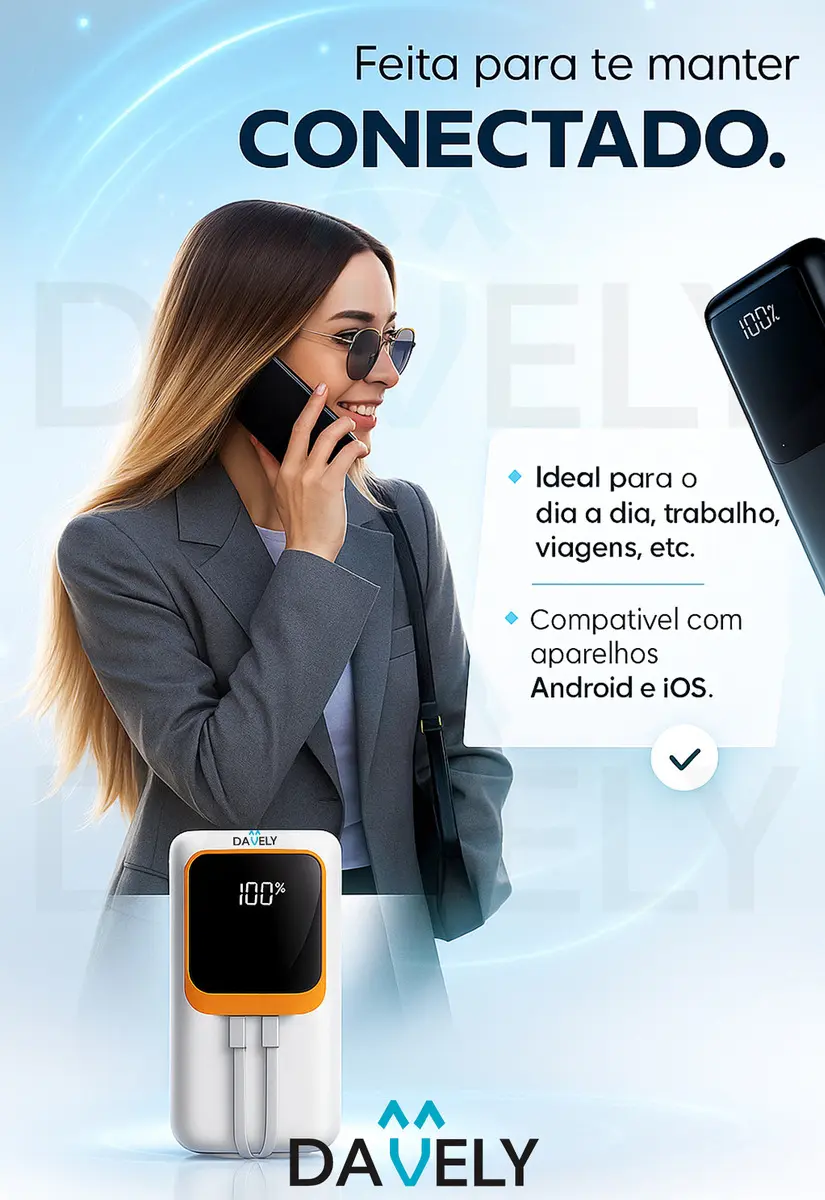 Power Bank 20.000mah 22.5w Carga Rápida Com Display Digital Carregador Portátil Carga Rápida Premium Compatível Com... Preto/branco (modelo1)