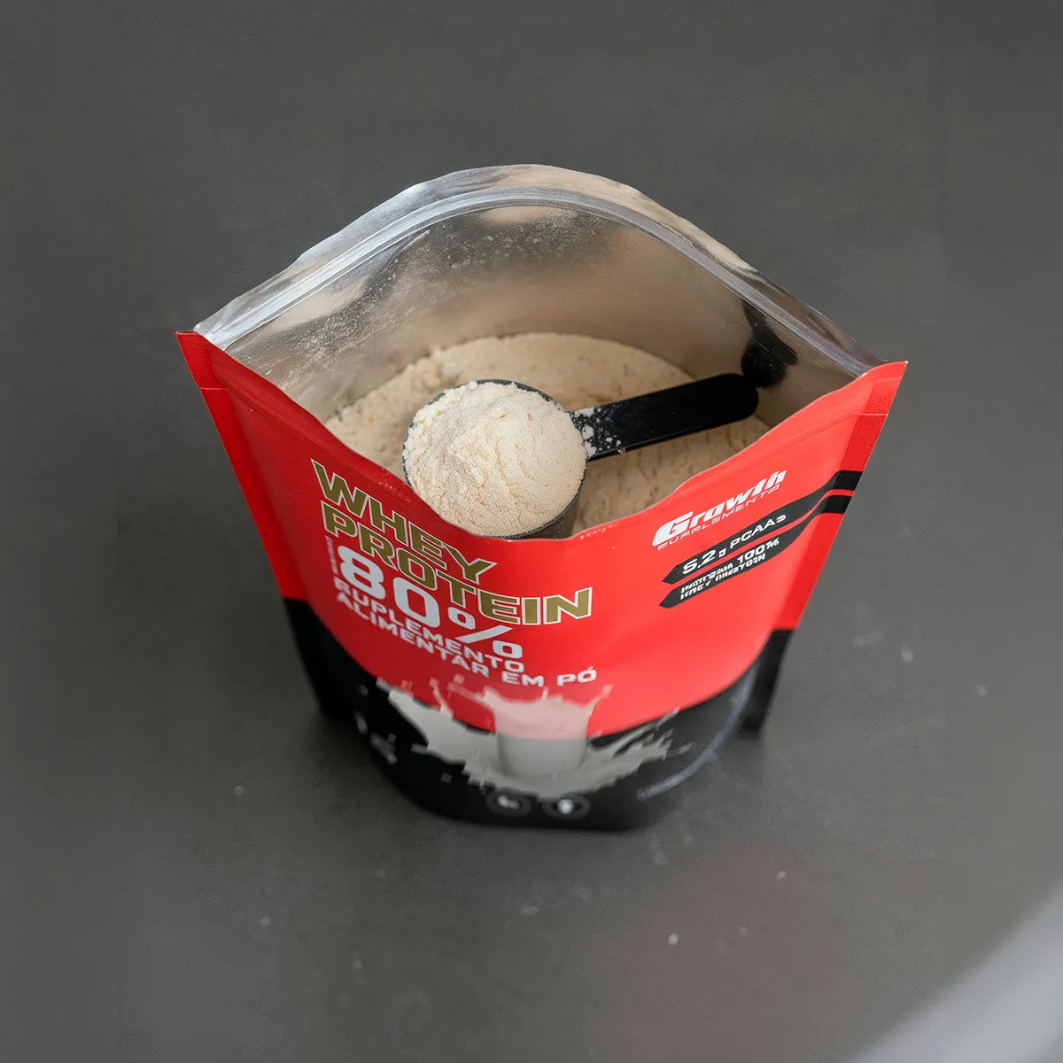 Whey Protein Concentrado 1kg Growth Supplements - Natural - Imagem 2