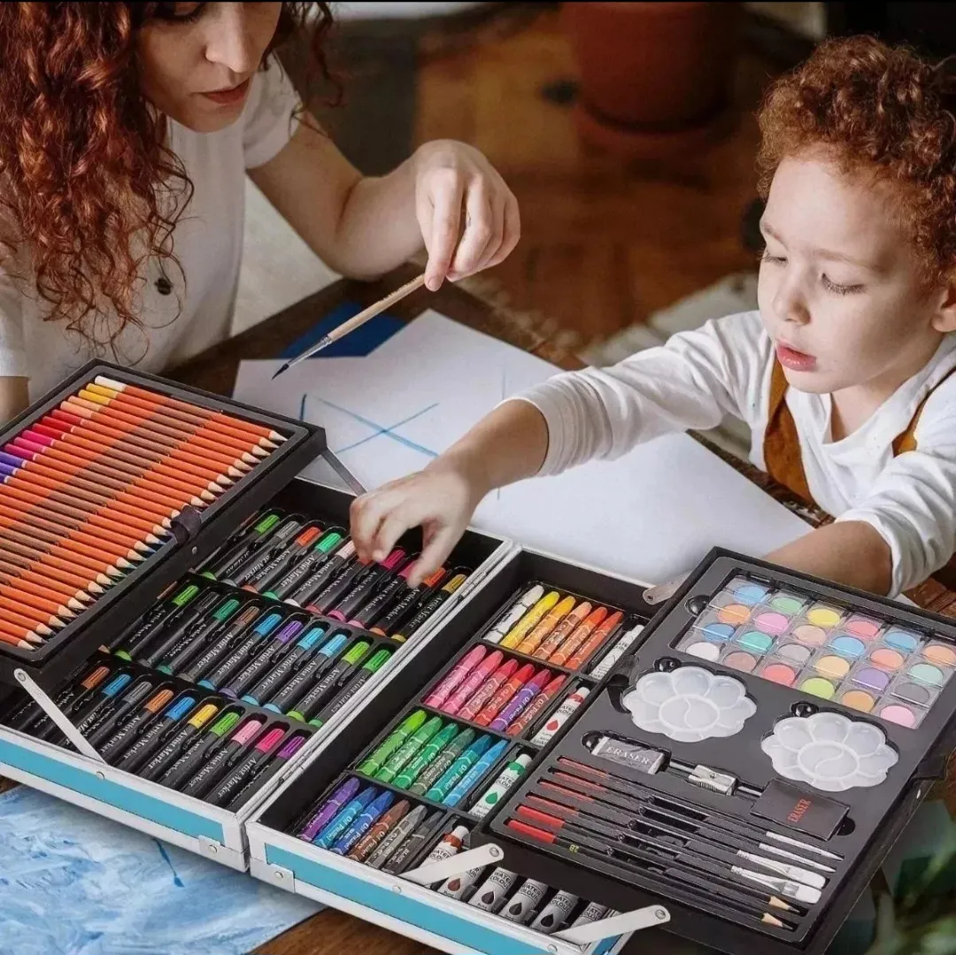 Set Arte Infantil Dibujo Maletín Metálico Valija X 145 Pcs