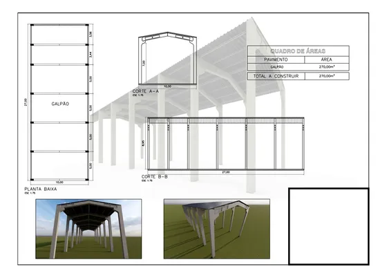 Estrutura Pré-moldada  270 M² (galpão Comercial)