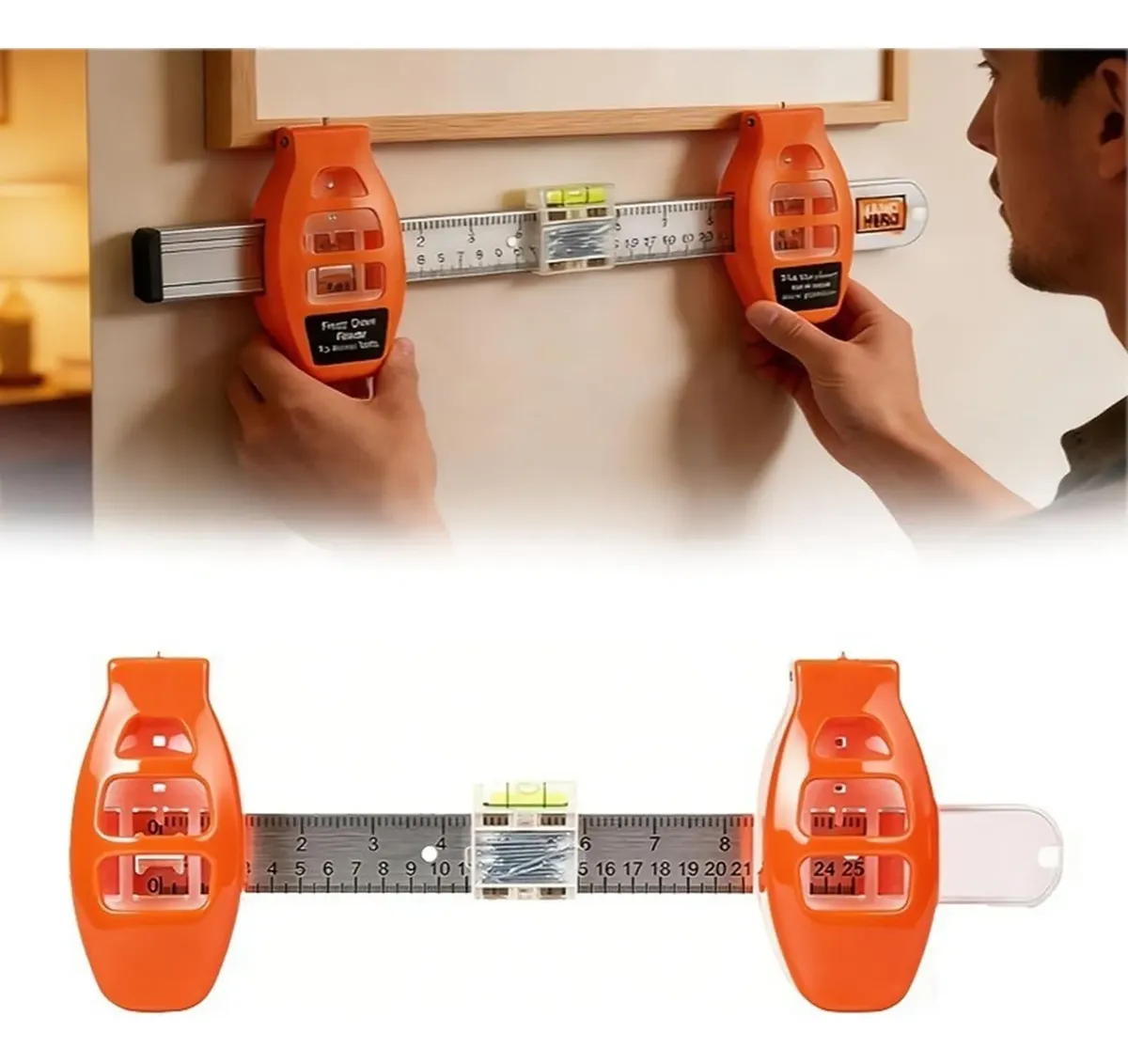 Ferramenta para Pendurar Quadros com Nível e Marcador