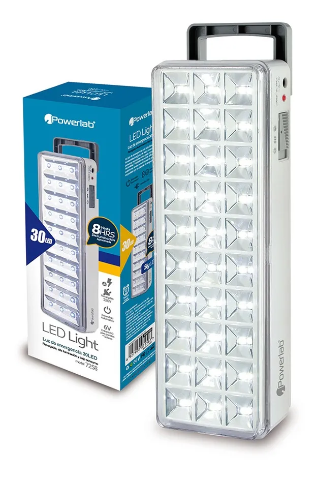 Powerlab 7258 Color Blanco Lámpara de Emergencia LED Con Batería Recargable 5W