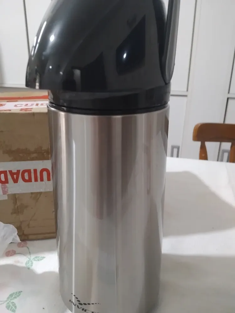 Garrafa Térmica Air Pot Inox New Vidro 1l Pressão Invicta - Imagem 2