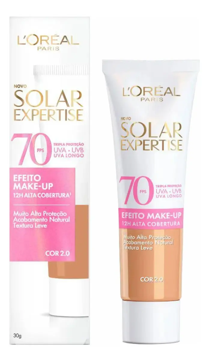 Protetor Solar Facial com Cor FPS 70 Alta Cobertura - L'Oréal Paris Solar Expertise Efeito Make Up 30g