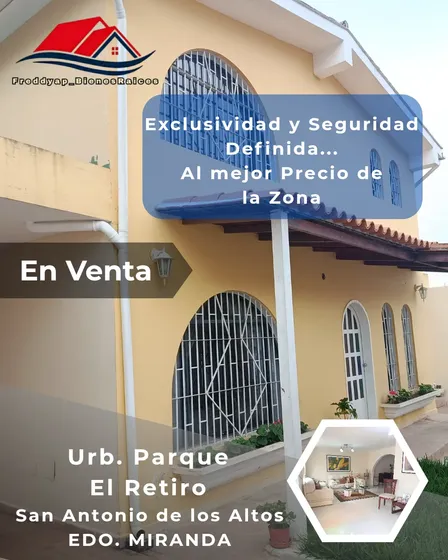 Fap_br. Se Vende Espectacular Casa Con Diseño Funcional Y Excelente Mantenimiento, Ubicada En Una De Las Urbanizaciones Más Exclusivas Y Seguras De San Antonio De Los Altos: Urb. Parque El Retiro.