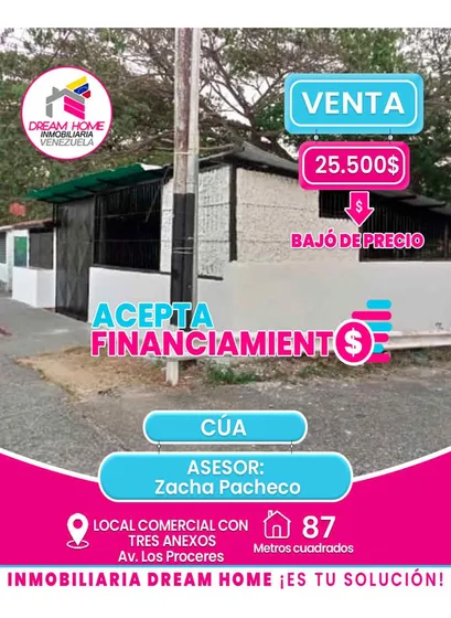 Local Comercial De Tres Anexos En Venta Av. Los Próceres - Cúa