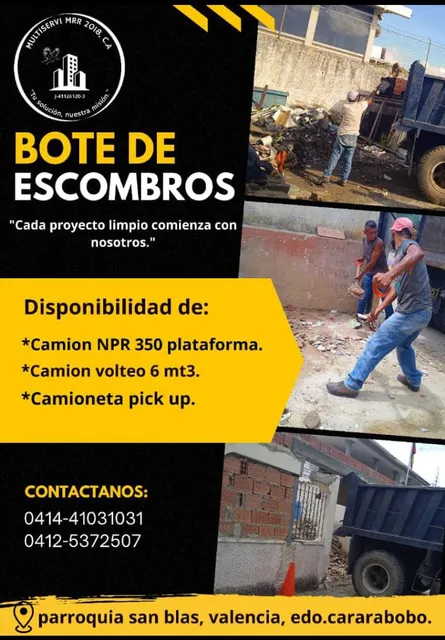 Servicio De Bote De Escombros Con Camiones Volteos Y Npr 350