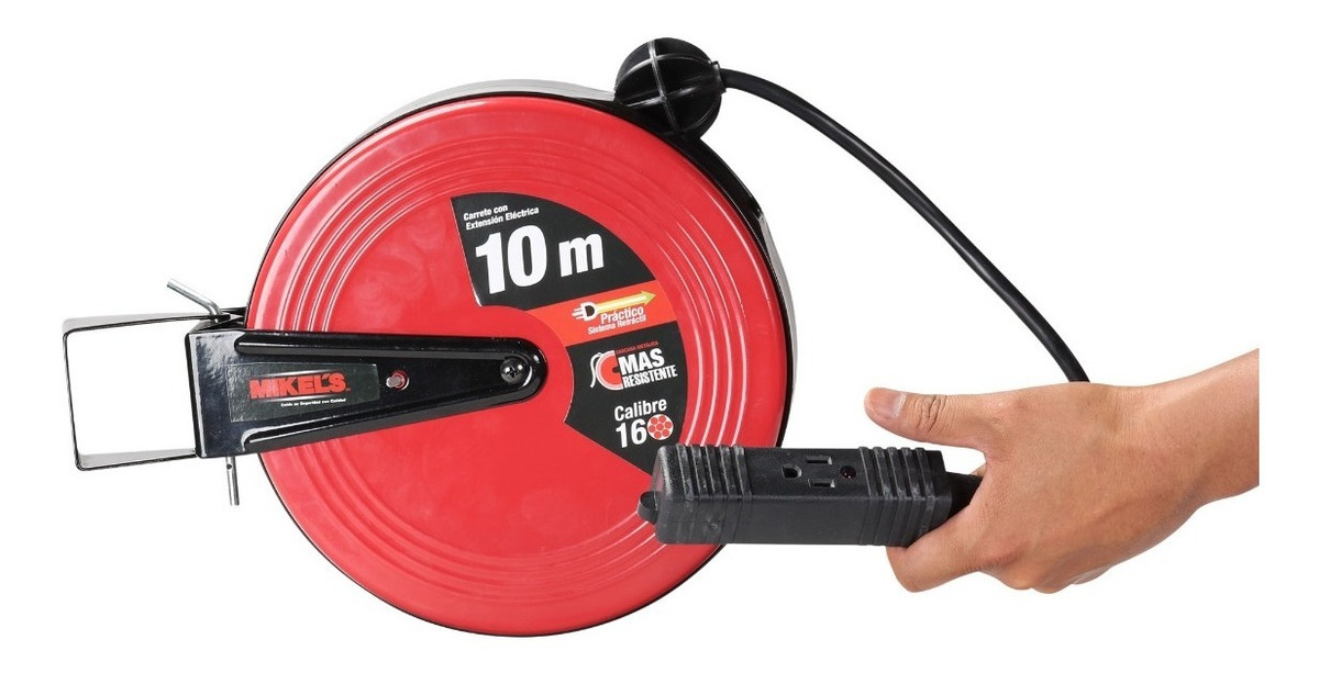 Carrete Para Extension Electrica Carrete Con Extensión Eléctrica (10 Mts) Mikels Cee-10 | Mercado Libre