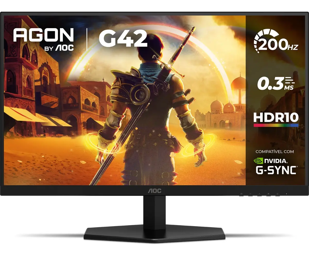 Monitor Gamer Aoc Agon G42 27  200hz 0,3ms Ips 27g42he Preto 127/220v