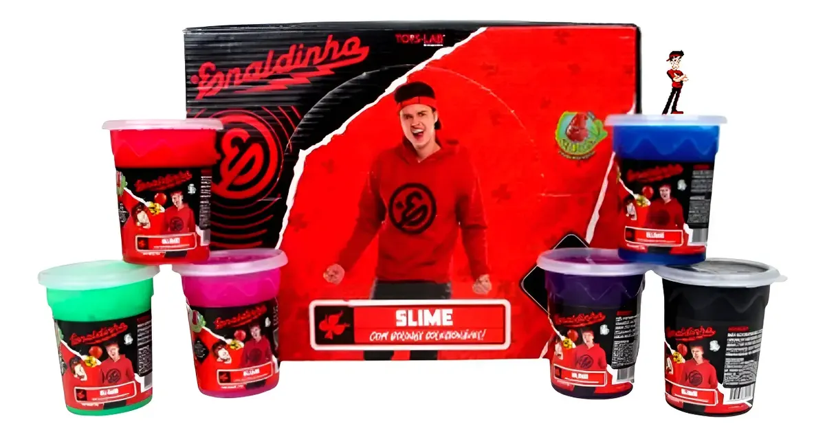 Kit 6 Un Brinquedo Gelastica Enaldinho Slime Gosma Elástica