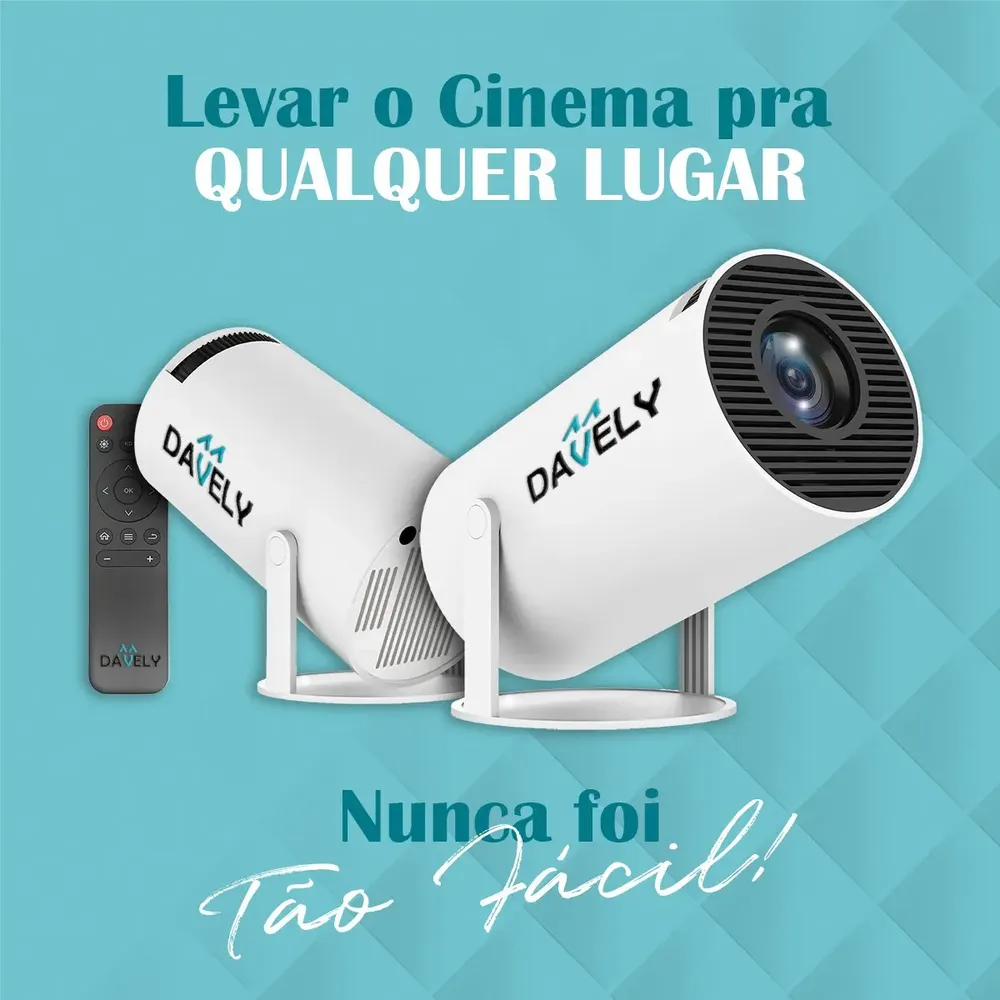Mini Projetor Hy300 Android 4k Portátil Wi-fi Bluetooth Hdmi Usb Cinema Em Casa Compacto Alta Resolução Full Hd Smart Projetor Davely Celular Notebook Games Apresentação Branco 127/220v