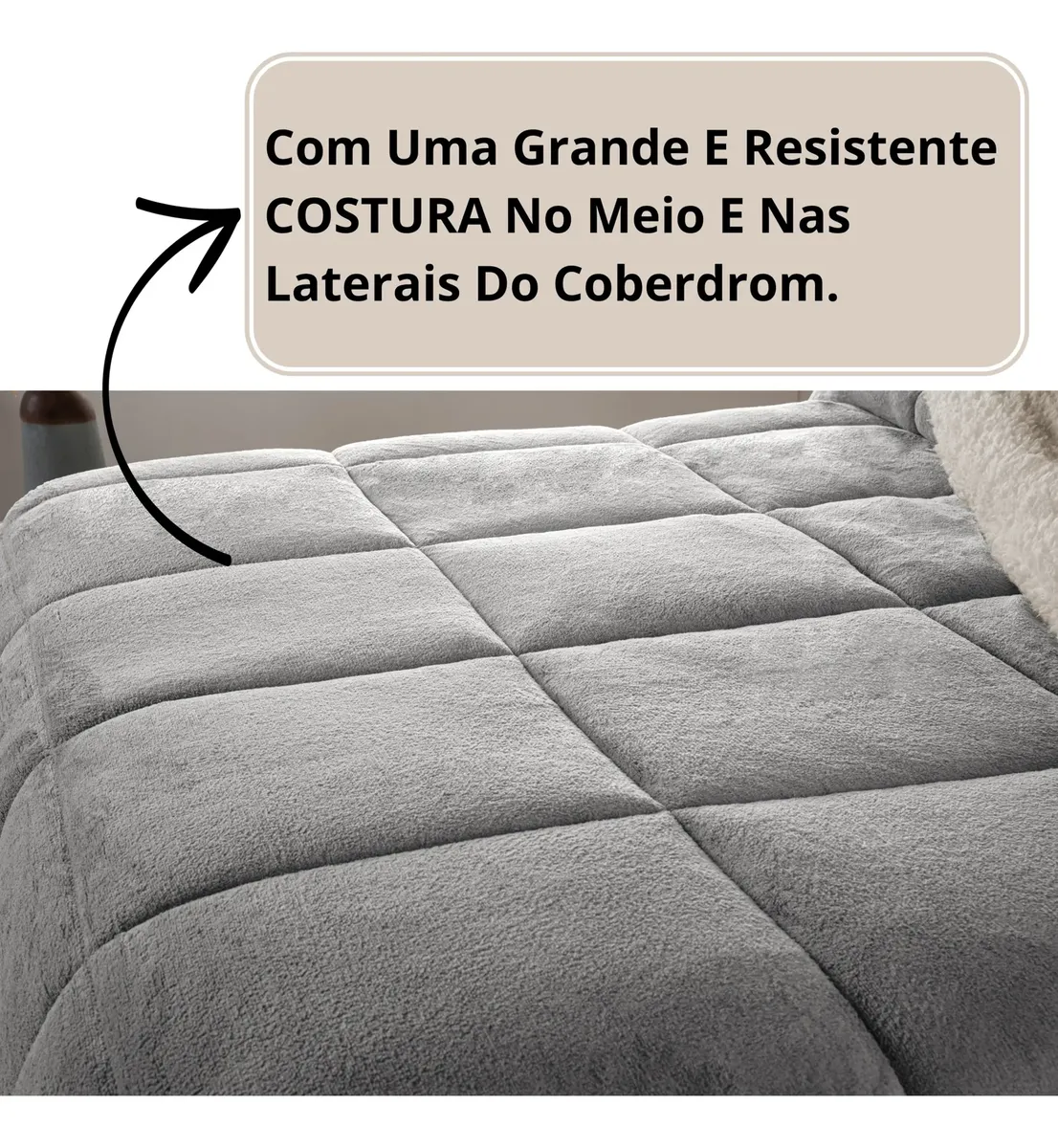 Cobertor de 3 camadas com pontos de costura